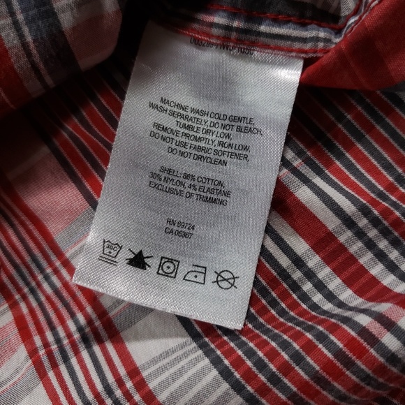 columbia men's size small red plaid shirt - Picture 3 of 4